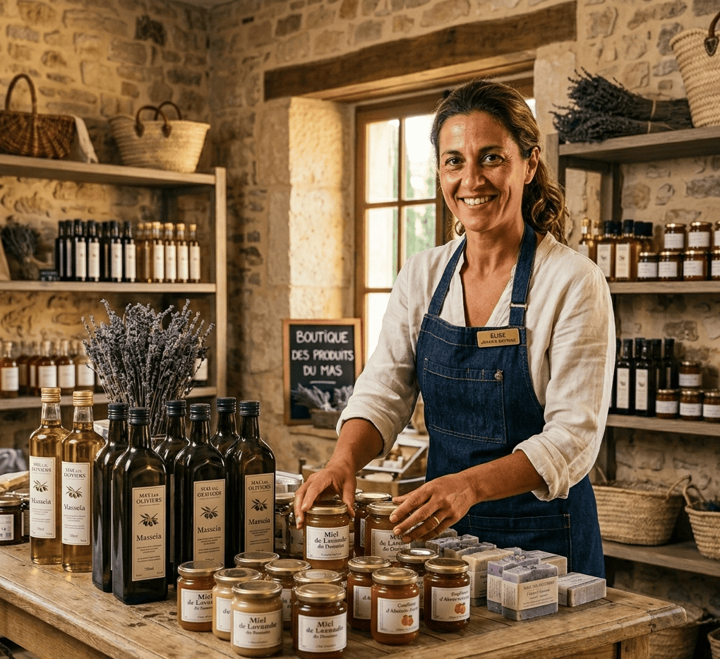 élise, vendeuse du mas